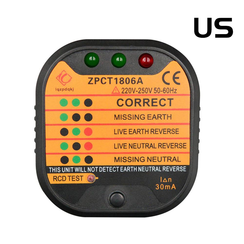 Electric Socket Tester Power Socket Wiring Detection Wall Plug Breaker Finder Detector Circuit Breaker Auto Finders Instruments: US