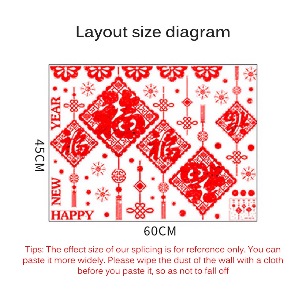 Chinese Knot Stickers Chinese Year Window Stickers PVC Chinese Stickers Set