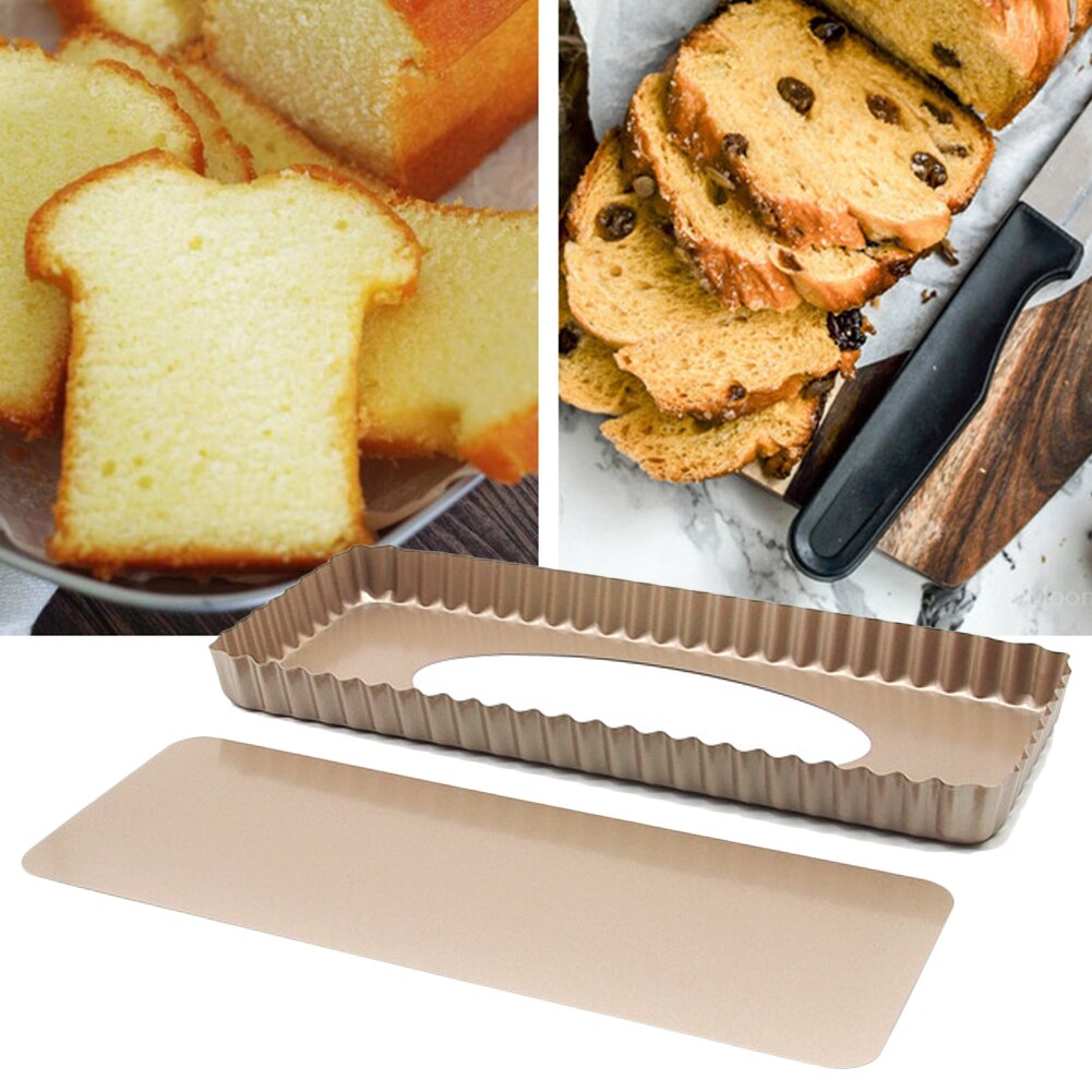 14 Centimeter Home Cakevorm Taart Pan Verwijderbare Bodem Hoge Carbon Staal Quiche Tool Bakvormen Non Stick Makkelijk Schoon Rechthoek gecanneleerd