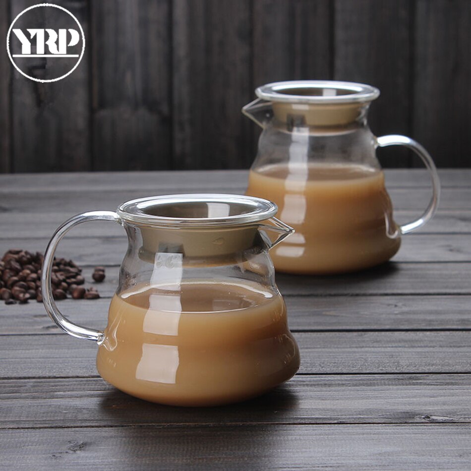 YRP 360ml 450ml 800ml V60 Giet Over Glas Bereik Koffie Server Karaf Drip Pot Koffie Waterkoker Brouwer barista Percolator Duidelijk Tool