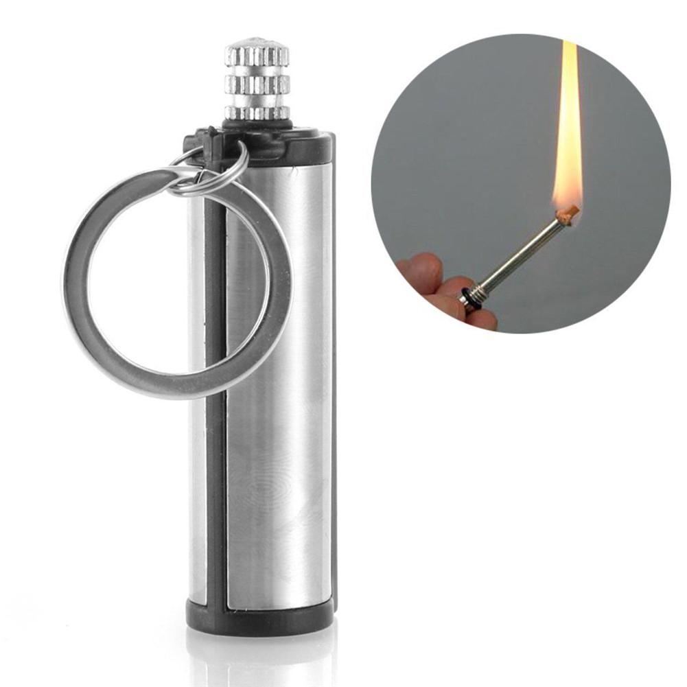 Allume-feu en acier silex randonnée en plein air outils de survie Camping outil de vitesse d'urgence instantané Match briquet porte-clés en plein air: 1pcs