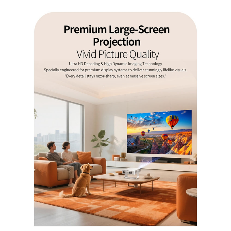 BTLIFE-Ultra HD-Projektor Bluetooth 5.0 Wifi 6, einheimisch 720P & 4K-Unterstützung, Android 11 für Heimkino-Autofokus