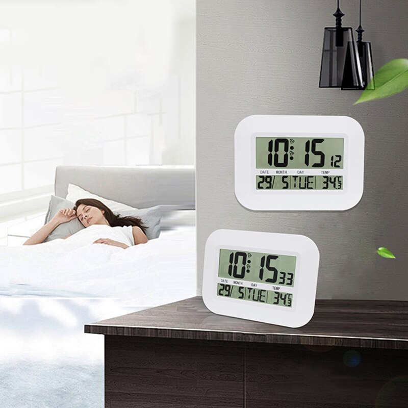 Home Electronic Perpetual Calendar Alarm Clock Temperature Large Screen Digital