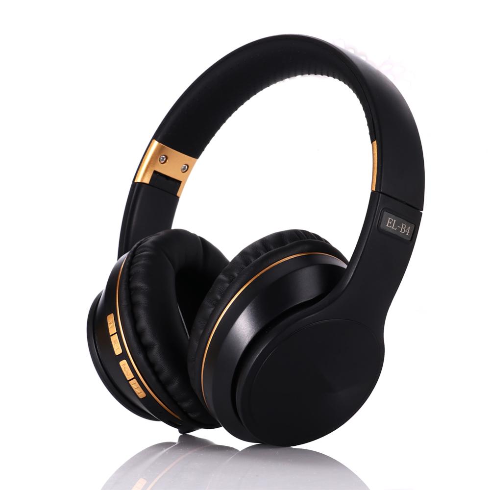 Headphones EL-B4 Wireless Bluetooth Stereo Surround 250mAh Foldable Headset Yellow Orange Golden Silver Option Earphones