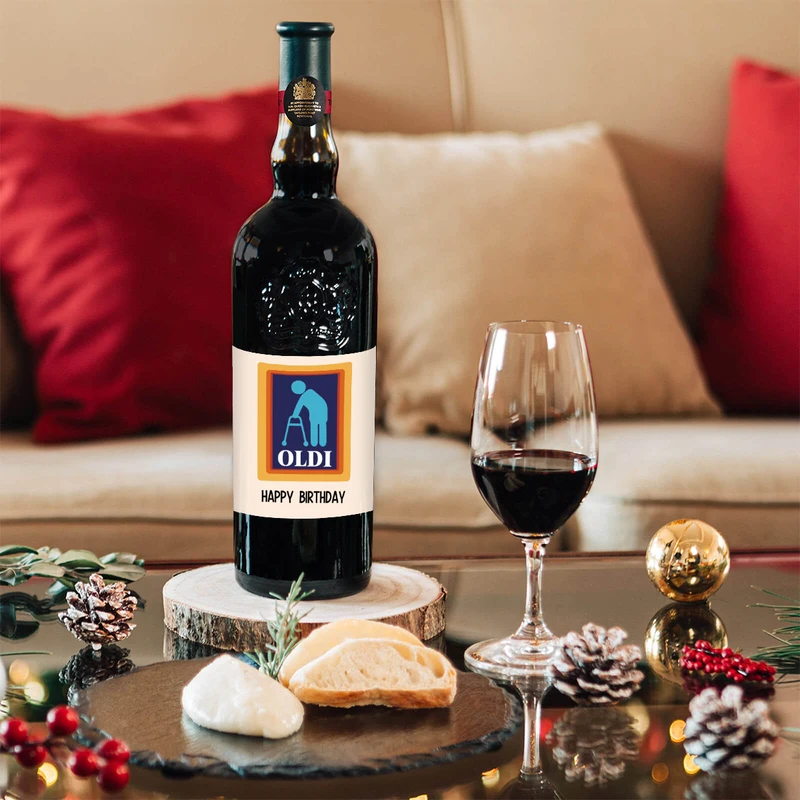 4 unidades/pacote oldi feliz aniversário etiquetas de garrafa de vinho para ele etiquetas de presente de vinho para homens pai amigo engraçado aniversário garrafa de vinho adesivos