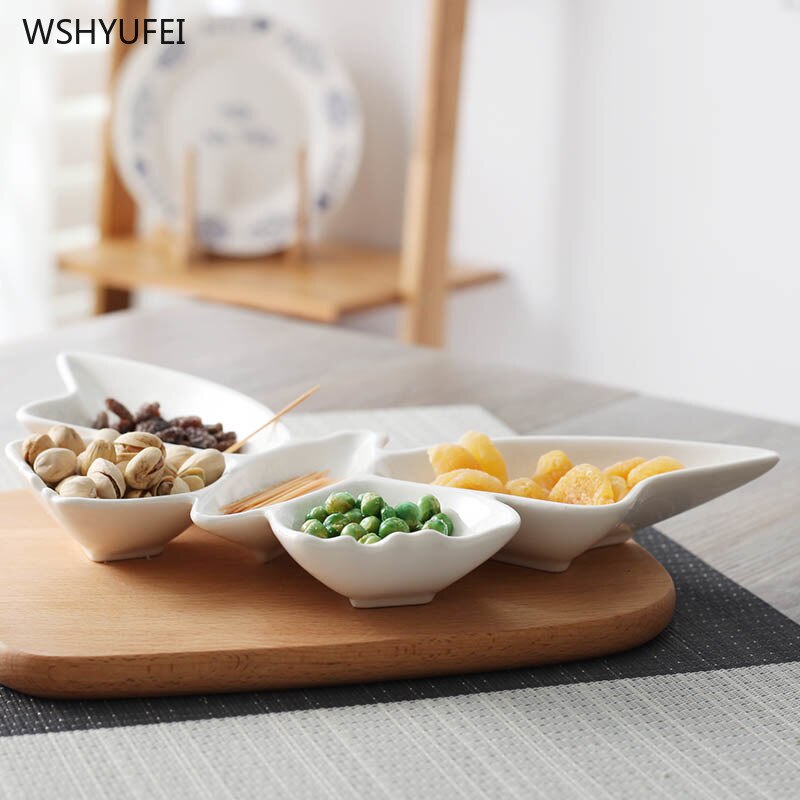 Butterfly Ceramic Plate Fruit Snacks Dried Fruit Dessert Platter Multifunctional Jewelry Grocery Storage Display Tray