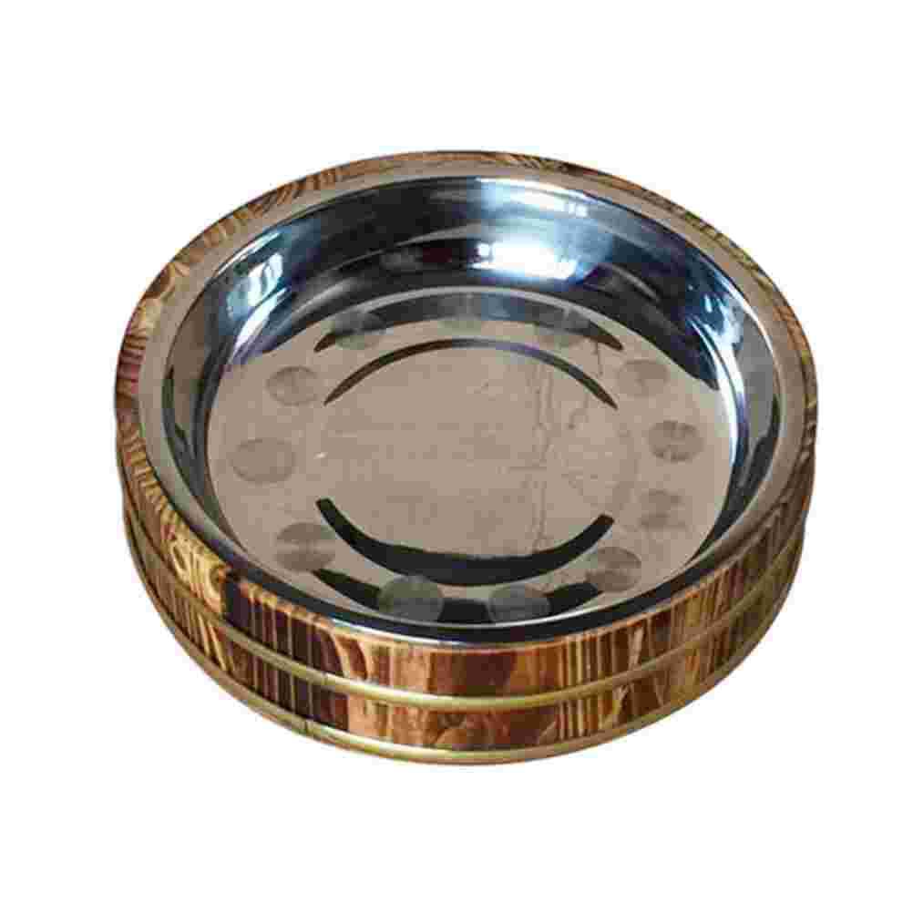 1 Pc Multi-functional Wooden Bucket Food Serving Tray for Restaurant Use: 22X22CM