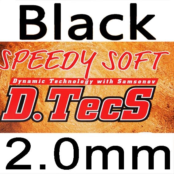 TIBHAR SPEEDY SOFT D.TECS short pips with sponge table tennis rubber ping pong tenis de mesa: black 2.0mm