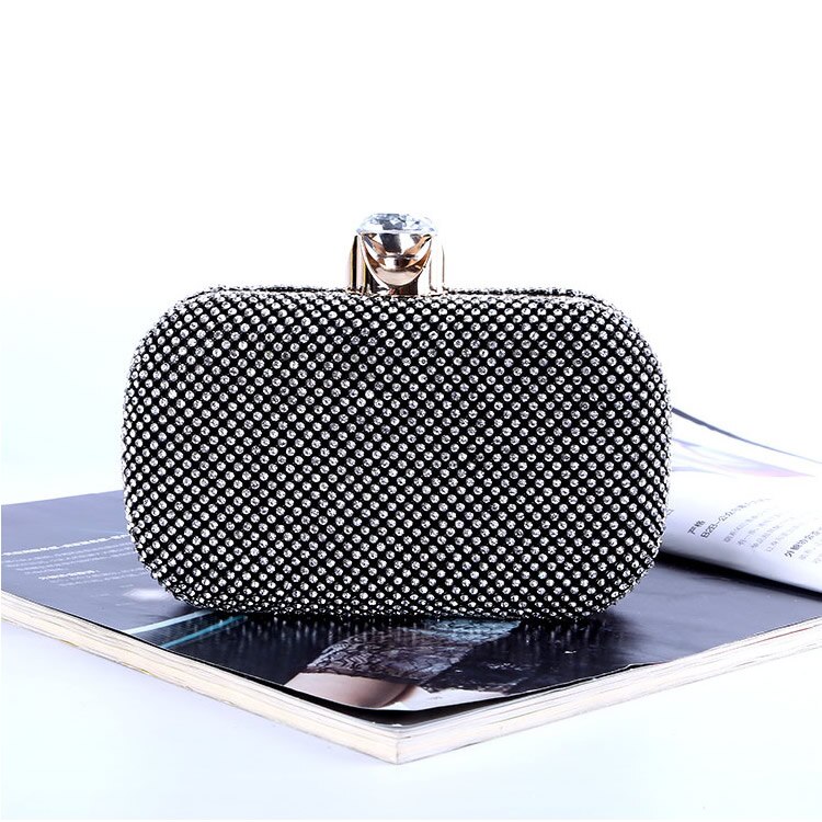 Leder Luxus Kupplung Tasche Für Frauen Hochzeit Braut Schulter Beutel Elegante Partei Bankett Geldbörse Damen Kupplungen: schwarz