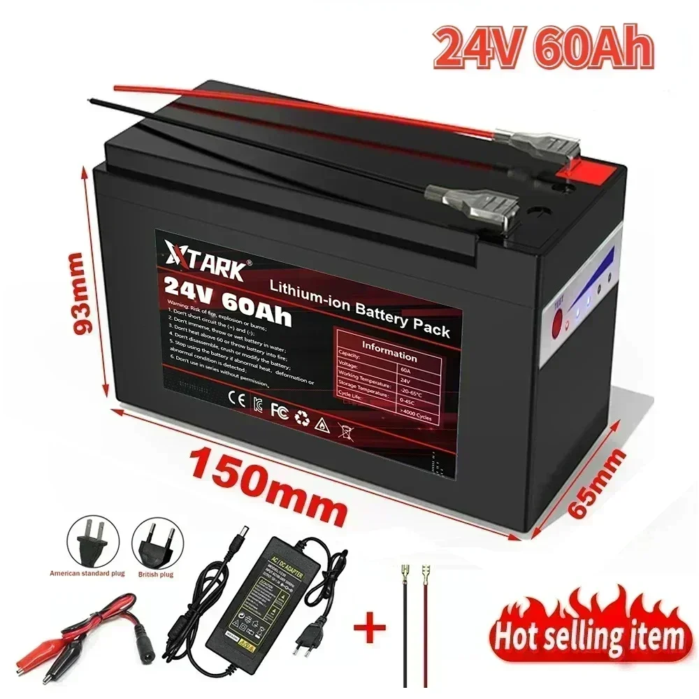 NEW2025 18650 3S6P 24V 120Ah Lithium Battery Pack,Built-in 30A BMS,For Solar Energy Electric Vehicle Li-ion Battery+12.6V Ch: Blue