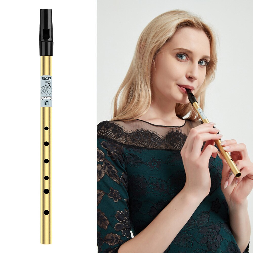 Naomi 6- gats tin whistle, traditionele ierse penny whistle, muziekinstrument van messing voor beginners, toonsoort c