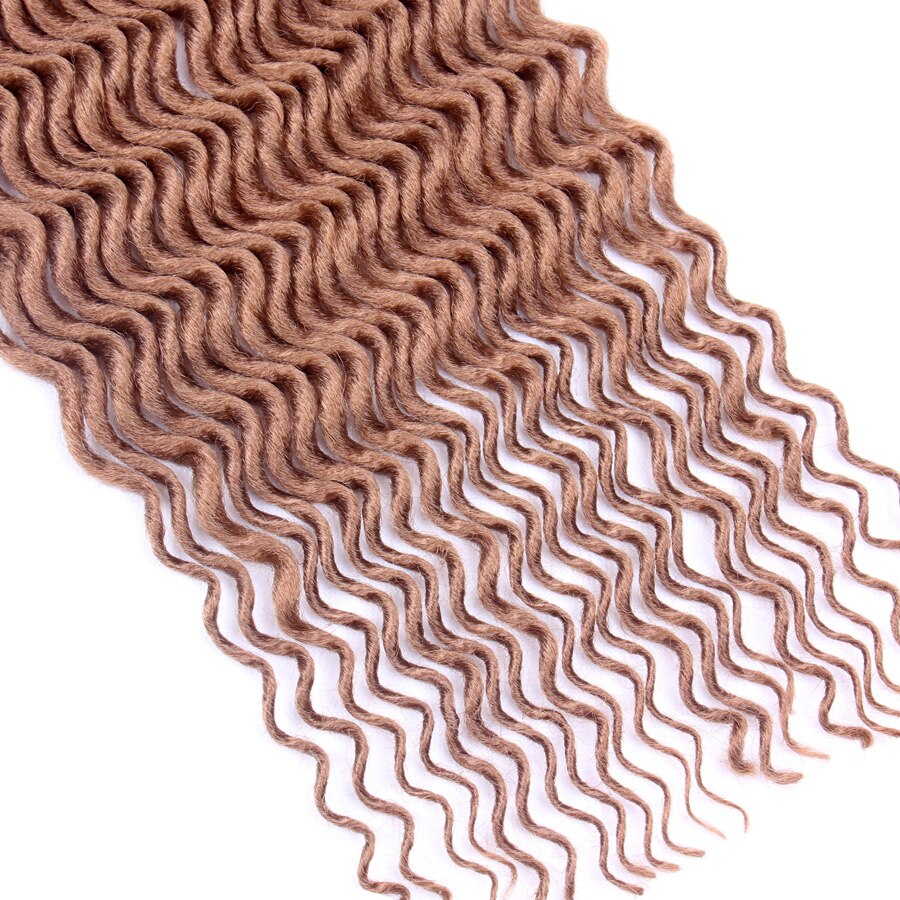 FALEMEI de Locs Crochet Pelo Rizado 18 pulgadas 60g de pelo sintético extensiones de ganchillo trenzado cabello bohemio cerraduras trenzas de Crochet