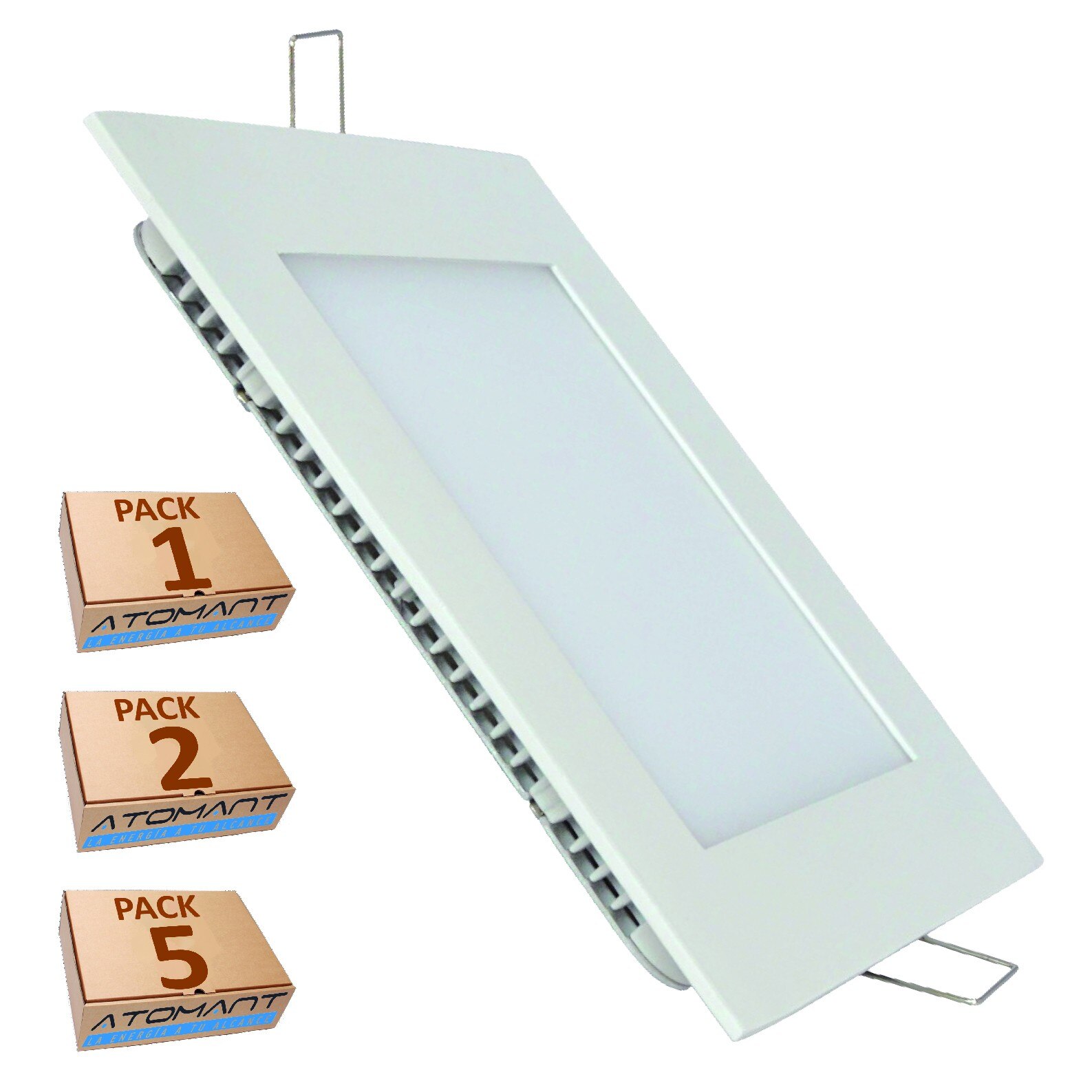 LED ATOMANT® 18W 1600LM Panel LED Cuadrado Downlight Corte 205x205mm a++ iluminación luces hogar decoración salón cocina
