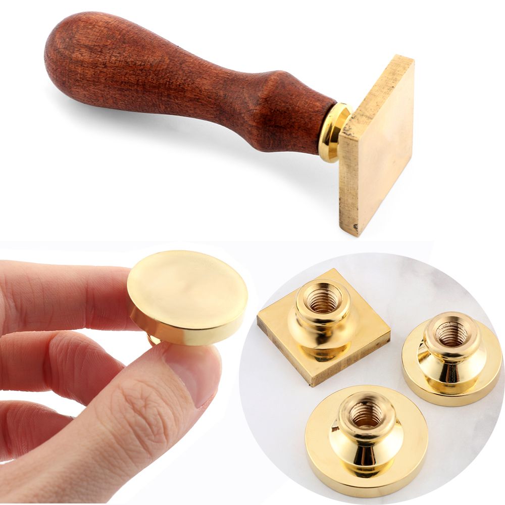 Cabezal de sellos de cera de sellado de latón Retro, mango de sello de cera de madera, mango de palisandro, cabezal de cobre para álbum de recortes
