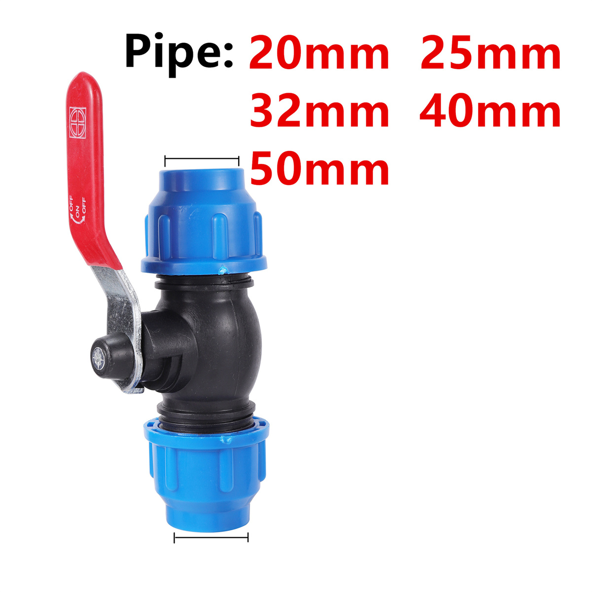 PVC PE Tube Tap Water Splitter 20/25/32/40/50mm Plastic Quick Valve Connector Garden Lawn Orchard Irrigation Water Pipe Fittings: Blue / 3/4''