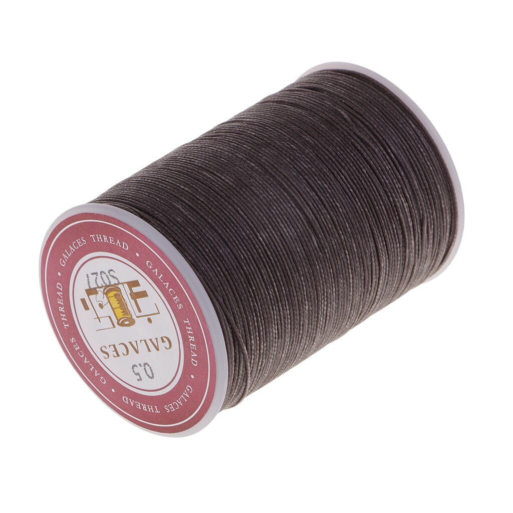 Cordón de hilo encerado de poliéster para costura de cuero, suministros de artesanía de joyería, 130 m/rollo, 0,5mm: Coffee