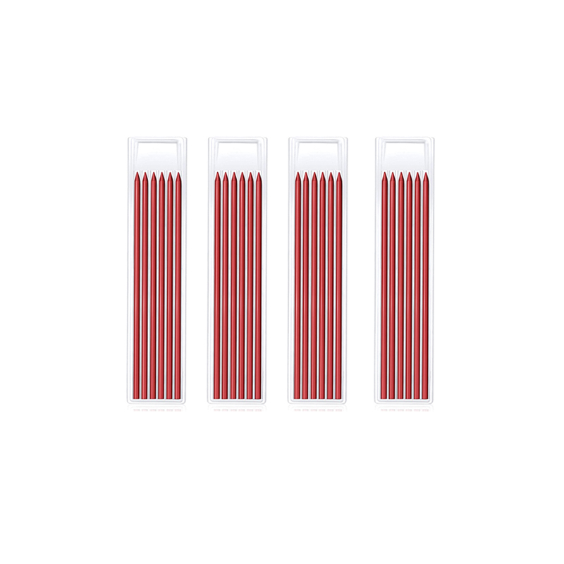 Diep Gat Effen Timmerman Potlood Set Met Multicolor Refill Leads Ingebouwde Slijper Mechanische Potlood Marker Markering Tool: 3 red Lead