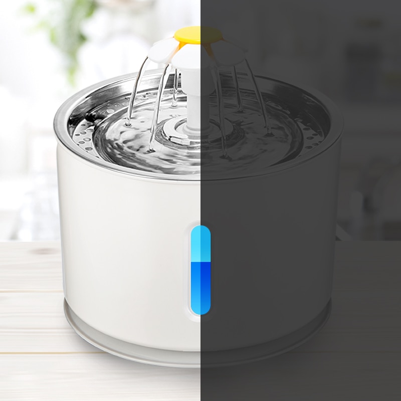 Fuente de agua para gato y perro, alimentador de agua eléctrico automático, contenedor, pantalla LED de nivel de agua para perros y gatos, bebida