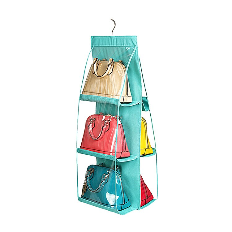 6 Pocket Handtas Opslag Opknoping Zakken Duurzaam Deur Mode Backbag Opbergtas Hoge Home Benodigdheden Kast Rek Hangers: Turquoise Blue