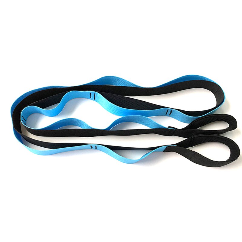 Yoga Stretch Strap Belt Yoga Physical Therapy Training Waist Leg Yoga Strap With Multiple Grip Loops Resistance bands: Blue