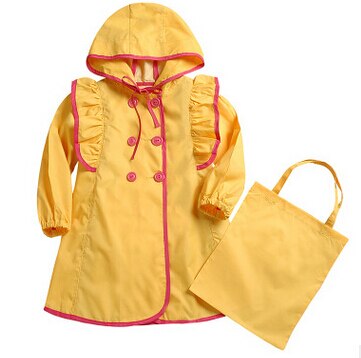 Kids Rain Suit Fun Raincoats Princess Outdoor Thicken Waterproof Rain Coat for Girls 4 Colors Raincoat Kids Poncho: yellow / M