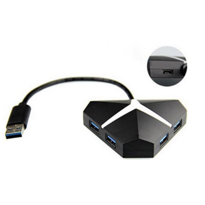 USB3.0 Centrum 4-Port rozdzielacz 3.0 centrum 3.0Centrum wypełniacz kolor światła komputer Usb rozdzielacz (czarny)