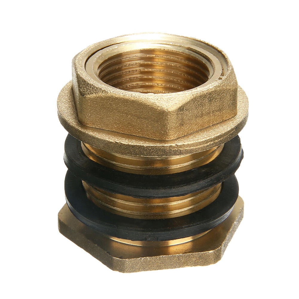 Conector de tanque de agua de latón sólido macho de 3/4 ", Conector de tanque de ajuste de mamparo recto para jardín, adaptador de manguera, suministros para el hogar