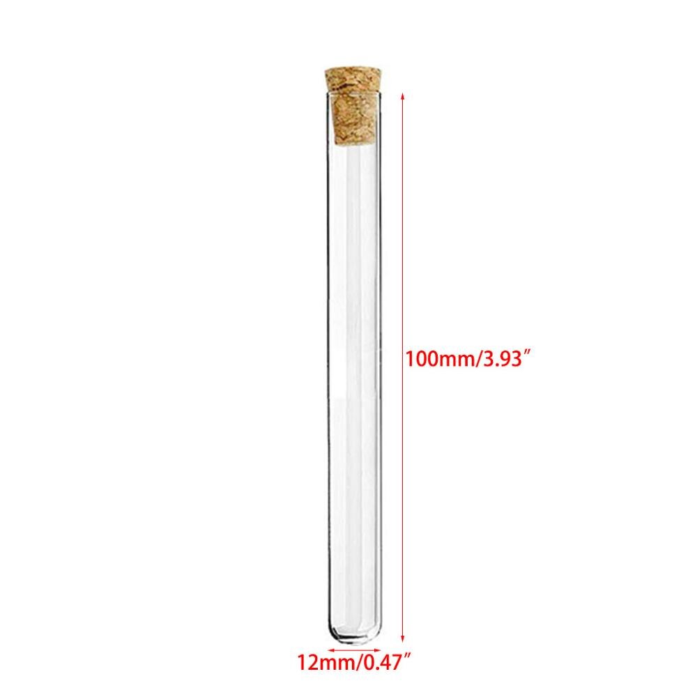 Kunststoff Reagenzglas mit Korken Stopper Korn Lagerung Fläschchen Container M17F