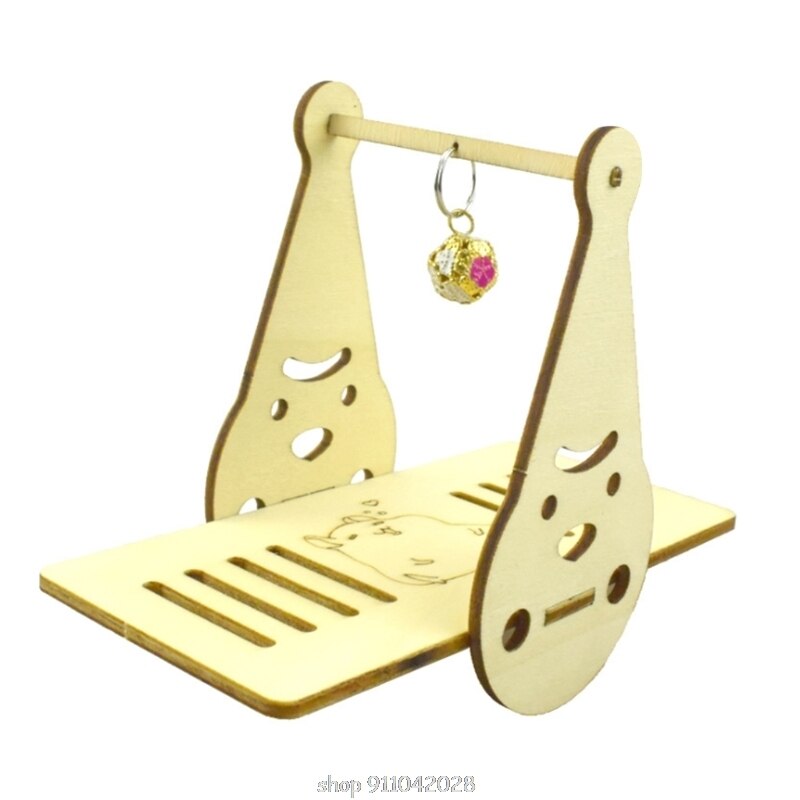 Hamster Maze Wooden Tube Tunnel Cage Seesaw House Swing Small Animals Pet Interactive Play Toys for Rat D25 20: H