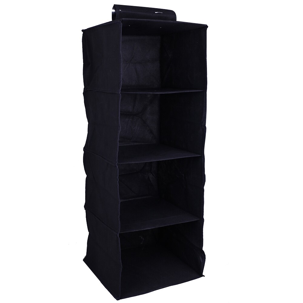 Porte-cintres à tiroir intercalaire | Sac de rangement suspendu pour vêtements, organisateur de placard Portable suspendu: Black