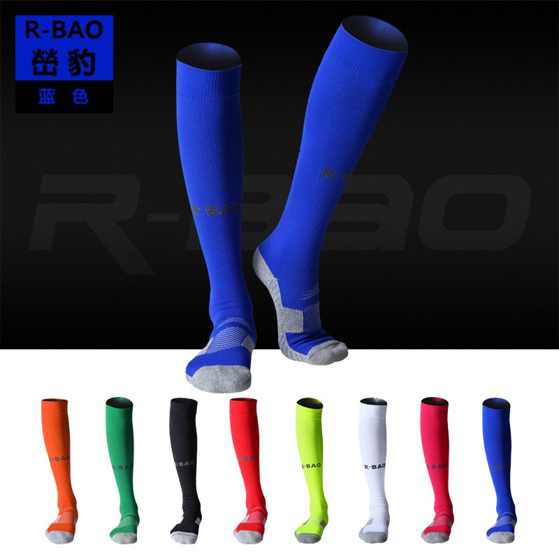 1 par 100%  mærke neon atletiske high tube sokker fodbold fodbold crus ben beskytter lange sokker 8 farver