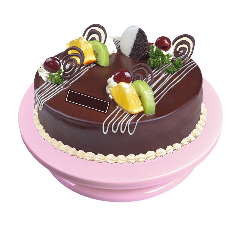 Plastik kage drejeskive roterende skridsikre rund kage ståkøkken gør-det-selv pande kage bordplade roterende kagebund bageværktøj