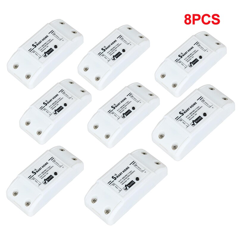Tuya Smart Switch Wifi Smart Home Wireless Remote Control ON/OFF Timer DIY Switch Via Smart Life APP Work with Alexa Google Home: 8PCS Wifi Switch