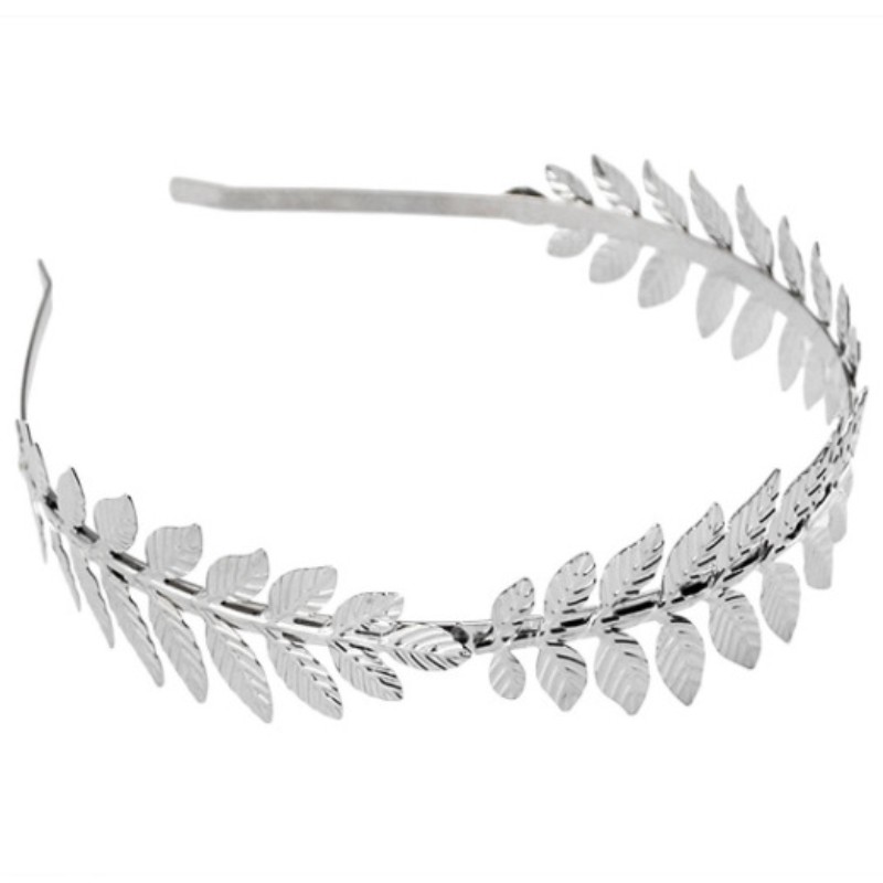 Barokke gouden metalen blad hoofdband zendspoel kroon tiara's hoofdtooi Romeinse godin Griekse haarsieraden bruid bruiloft accessoires: YELLOW