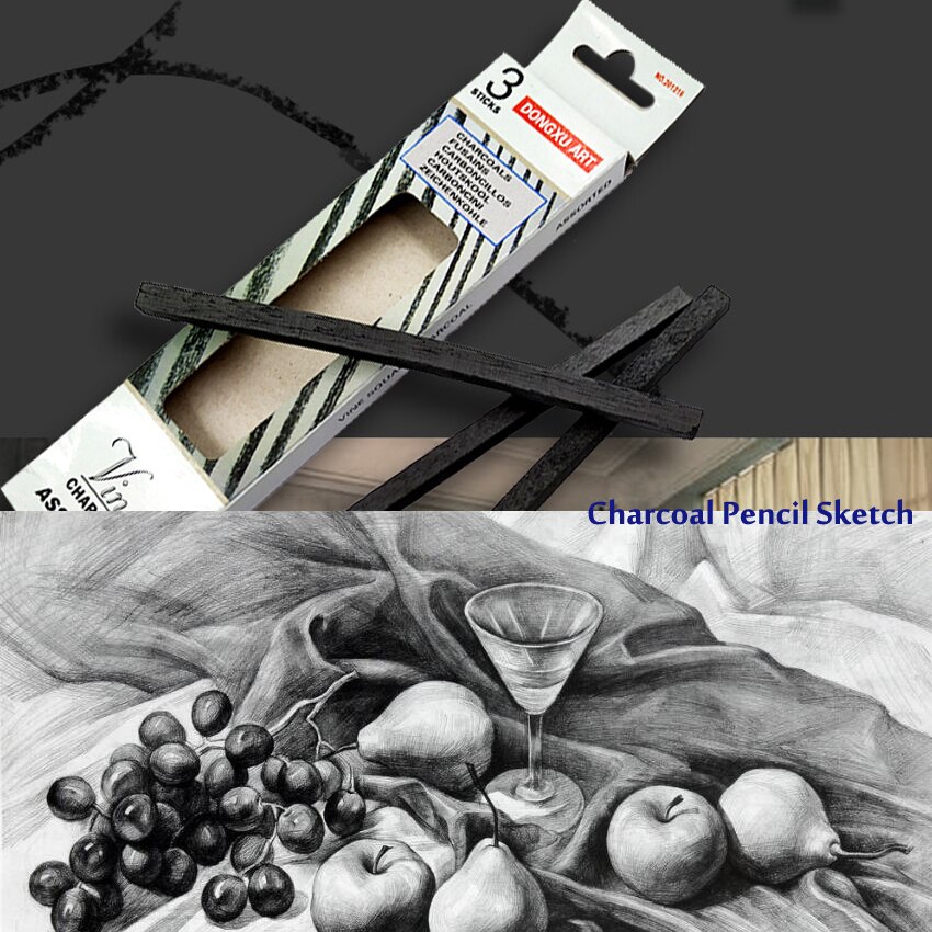 3Pc/Box Carbon Charcoal Pencil Sketch Drawing 5Mixed Hardness Bar 5Box/Set Round Or Square Style For Artist Supplie