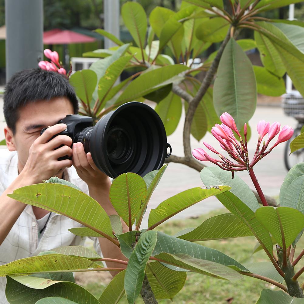 Reflectievrije opvouwbare siliconen zonnekap ultieme lenskap anti-glas zonnekap voor camera's, afbeeldingen, video's, fotografen