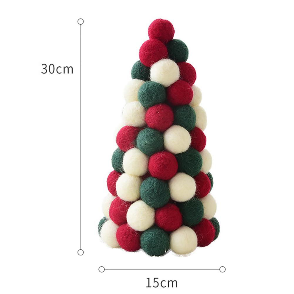 Ull filt jul krans dörr dekoration hängande prydnad mini julgran krans bordsskiva prydnad advent krans: Svart