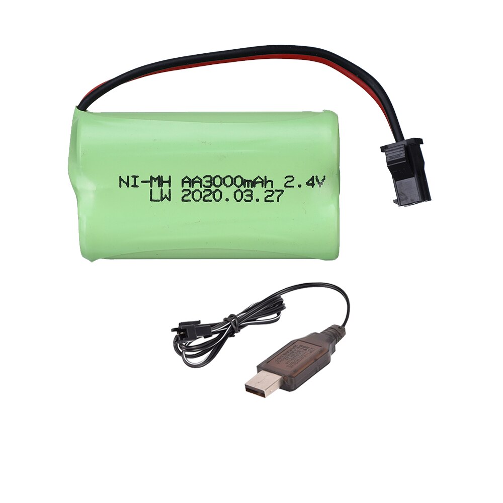 2.4 V 3000 Mah NI-CD Oplaadbare Batterij Met Lader Set Aa 2.4 V Batterij 3000 Mah Voor Afstandsbediening speelgoed Elektrisch Speelgoed: 1pcs USB