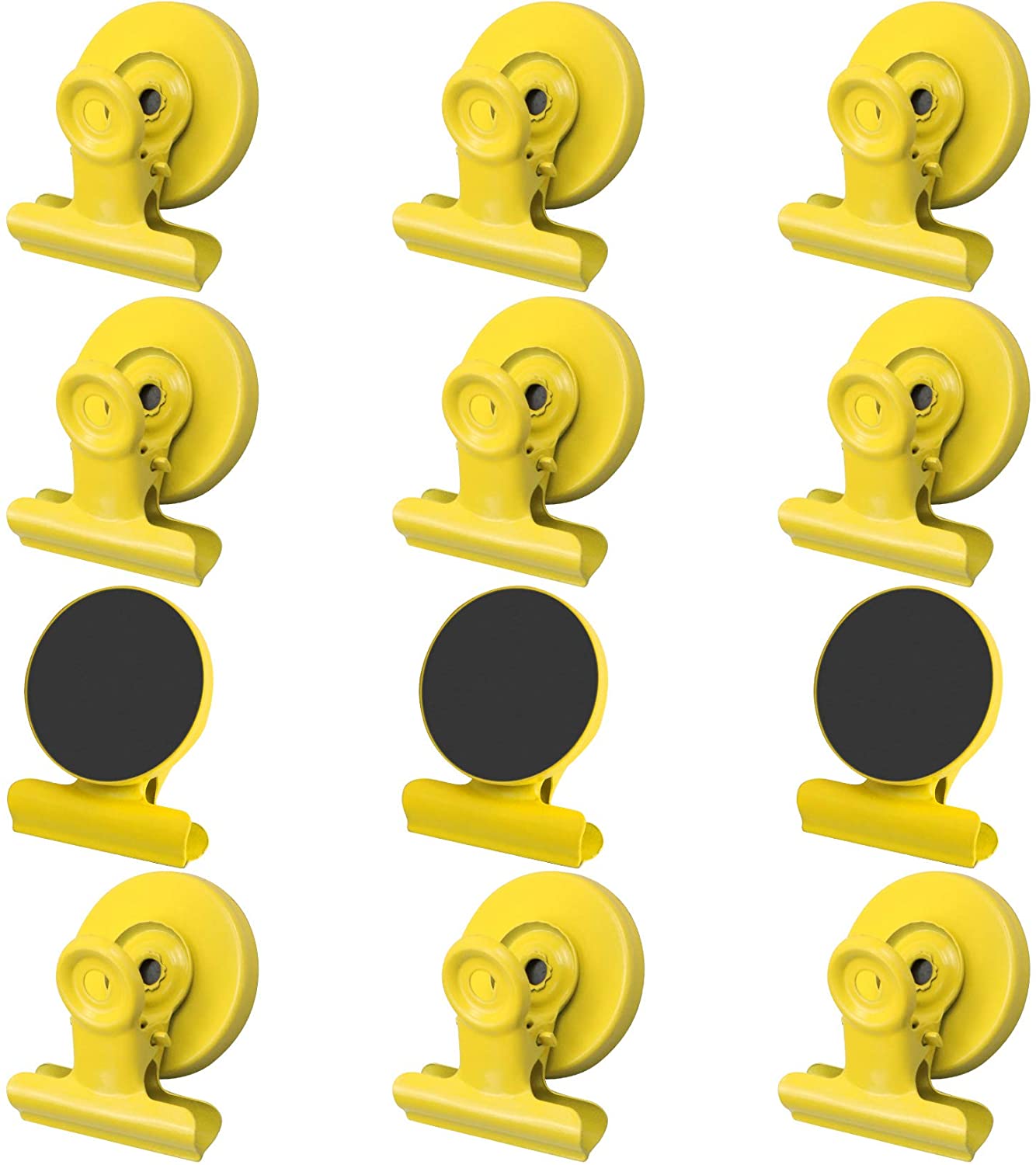 12Pack Magneten Koelkast Magneten Magnetische Clips Duty Gedetailleerde Lijst Display Papier Bevestigingsmiddelen Op Thuis &amp; Kantoor &amp; Onderwijs: Yellow