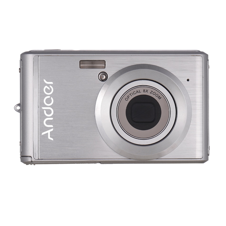 Andoer 20MP appareil photo numérique FHD caméscope vidéo avec 2 pièces Batteries rechargeables 8X Zoom optique Anti-secousse enfants de noël: Argent / Camera Only