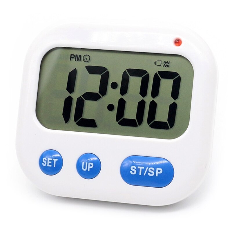 Alarm Clock Digital LCD Vibration Clock Battery Operated Modern Portable Timer Clock with Backlight Compatible w/ Home