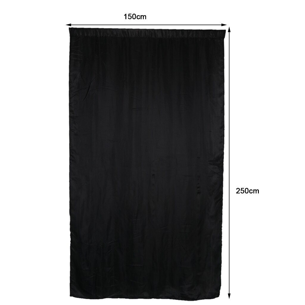 Tanko tasku sileä satiini ikkuna verhot pimennysverhot kaihtimet verhot kodin makuuhuoneen sisustukseen kauppakoristeet - musta , 150 x 250cm