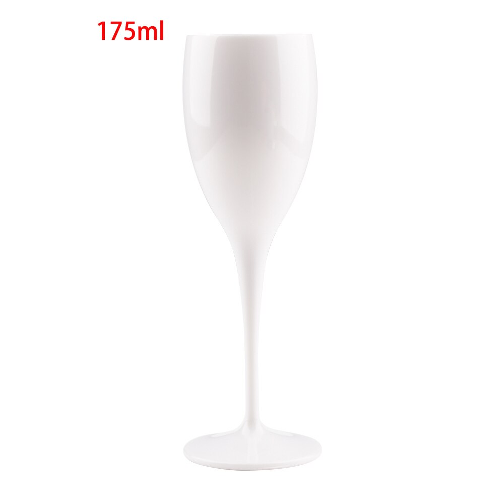Moet Champagne Flutes Glasses Plastic Dishwasher-Safe White Acrylic Champagne Transparent Wine Glass Stemware: white
