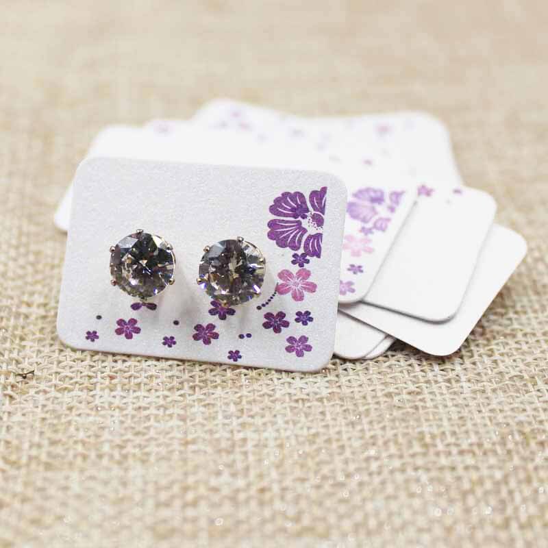 Pen perle papir ørepynt pakkekort små smykker øredobber display kort tag 100 stk størrelse 3.5*2.5cm tilpasset pris ekstra: Hvit print blomst