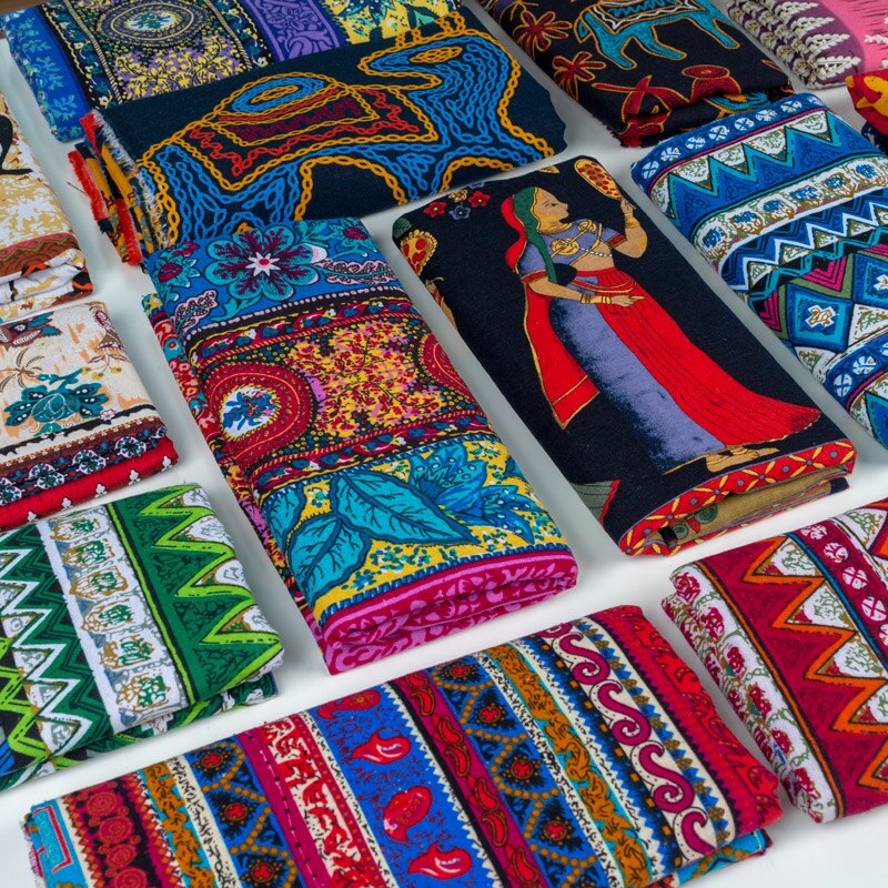 Boheme stof trykt bomuld linned tøj stof afrikansk stof sydøst asiatisk retro håndlavet diy dug patchwork