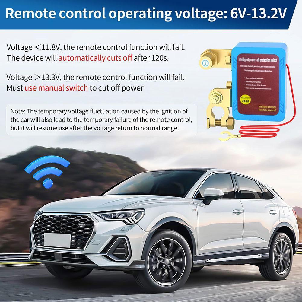 Dual Remote Battery Disconnect Switch 12V 240A Kill Switch Automatic Power Shut Off Switch Car Battery Remote Control Switch