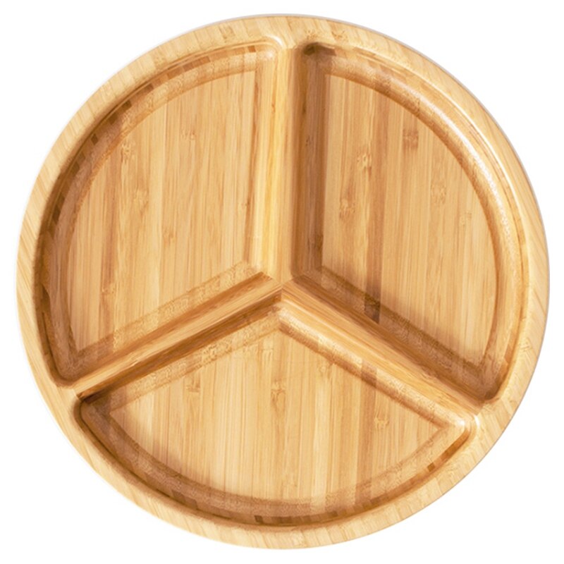 Wooden Round Fruit Tray Multi-Grid Platter European Style Home Decoration Snacks / Salad / Dried Fruit Platter: Default Title