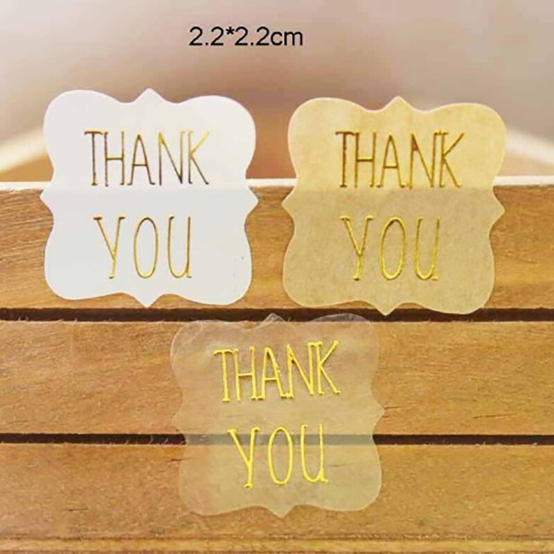 100 stuks /5 vellen bedankt handgemaakt met liefde tages verklaring brief polygoon kraftpapier zelfklevende stickers verpakkingsetiket