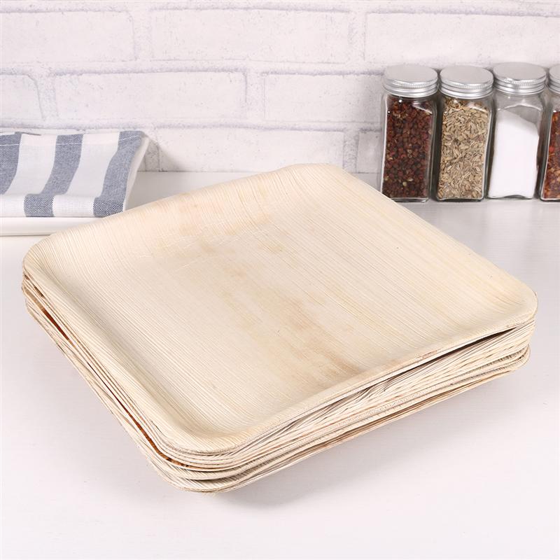 10 stk 10 tommer 8 tommer blade engangs tallerkensæt festservice servicebakke dessert fade tallerkener rustik bryllup fødselsdag picnic