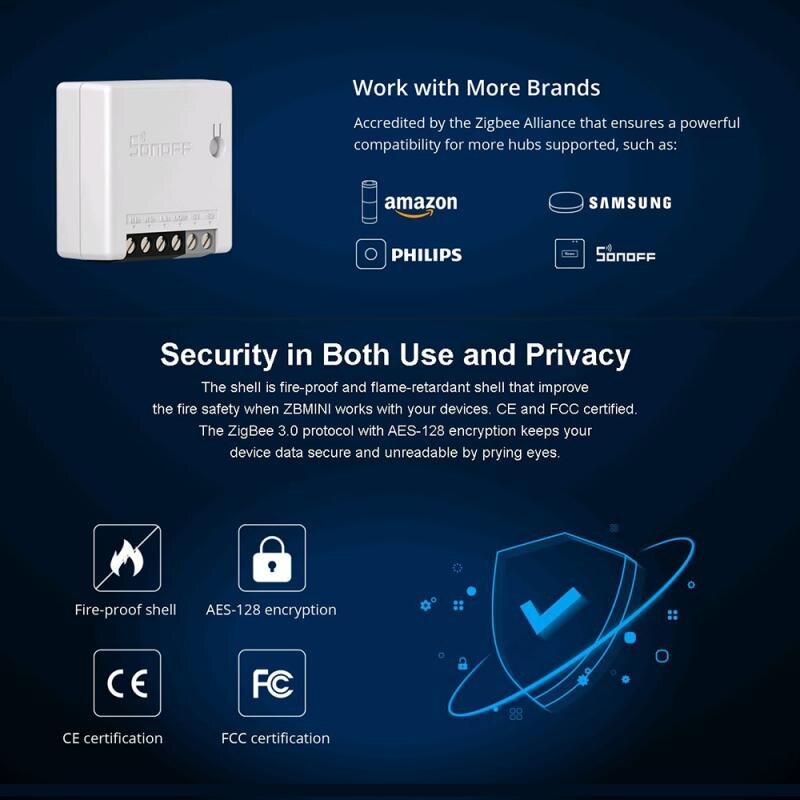 1/10 stück itead sonoff zbmini zigbee 3.0 schalter 10a timer smart home steuerung per ewelink app ein/aus, kompatibel mit alexa und google home